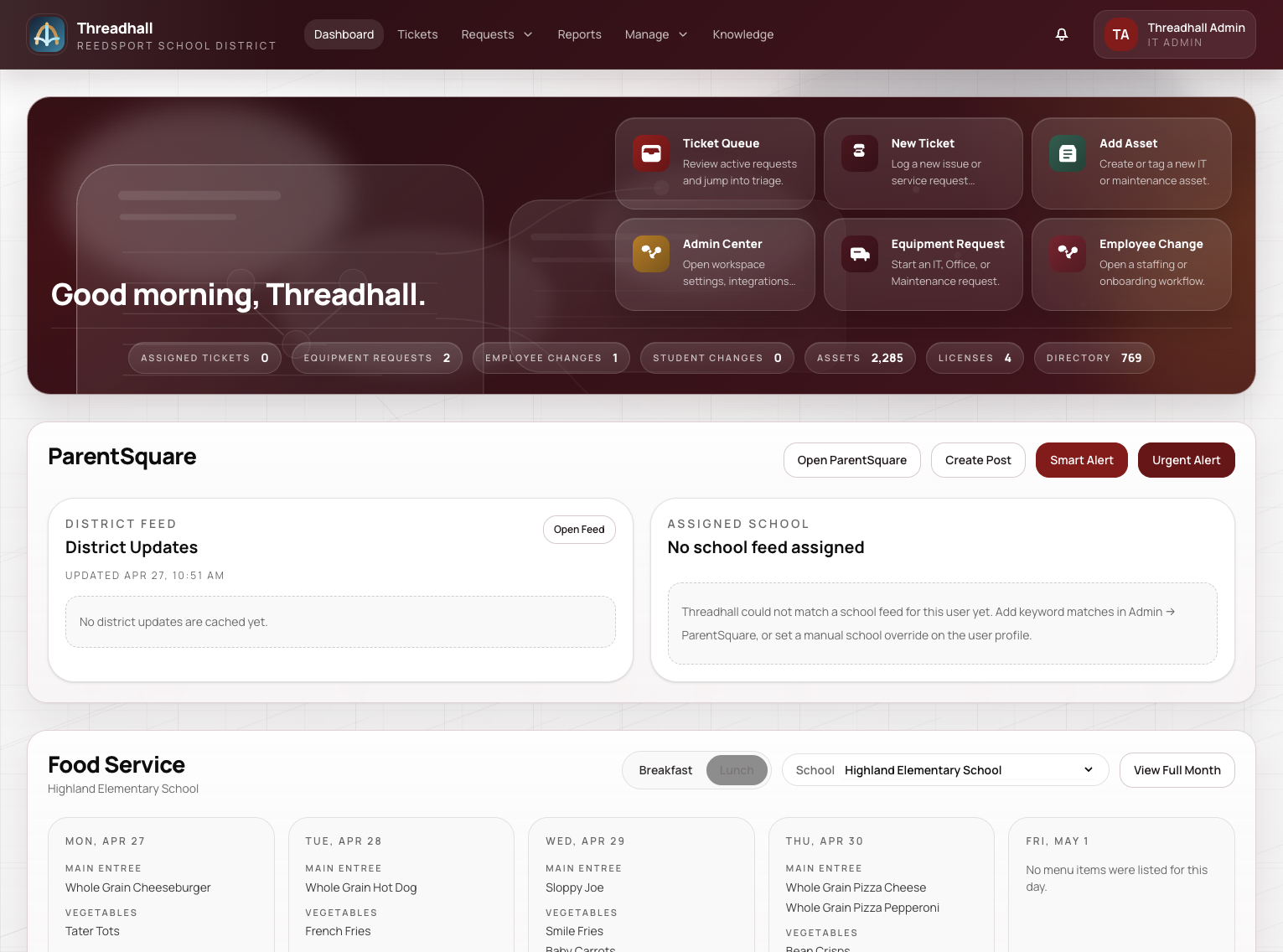 Web Threadhall screenshot